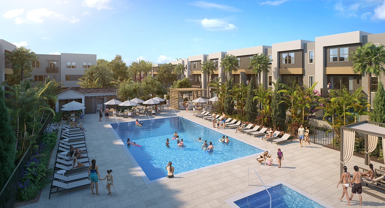 Euclid + Heil is designed to encourage neighborly connections amidst Fountain Valley’s scenic backdrop